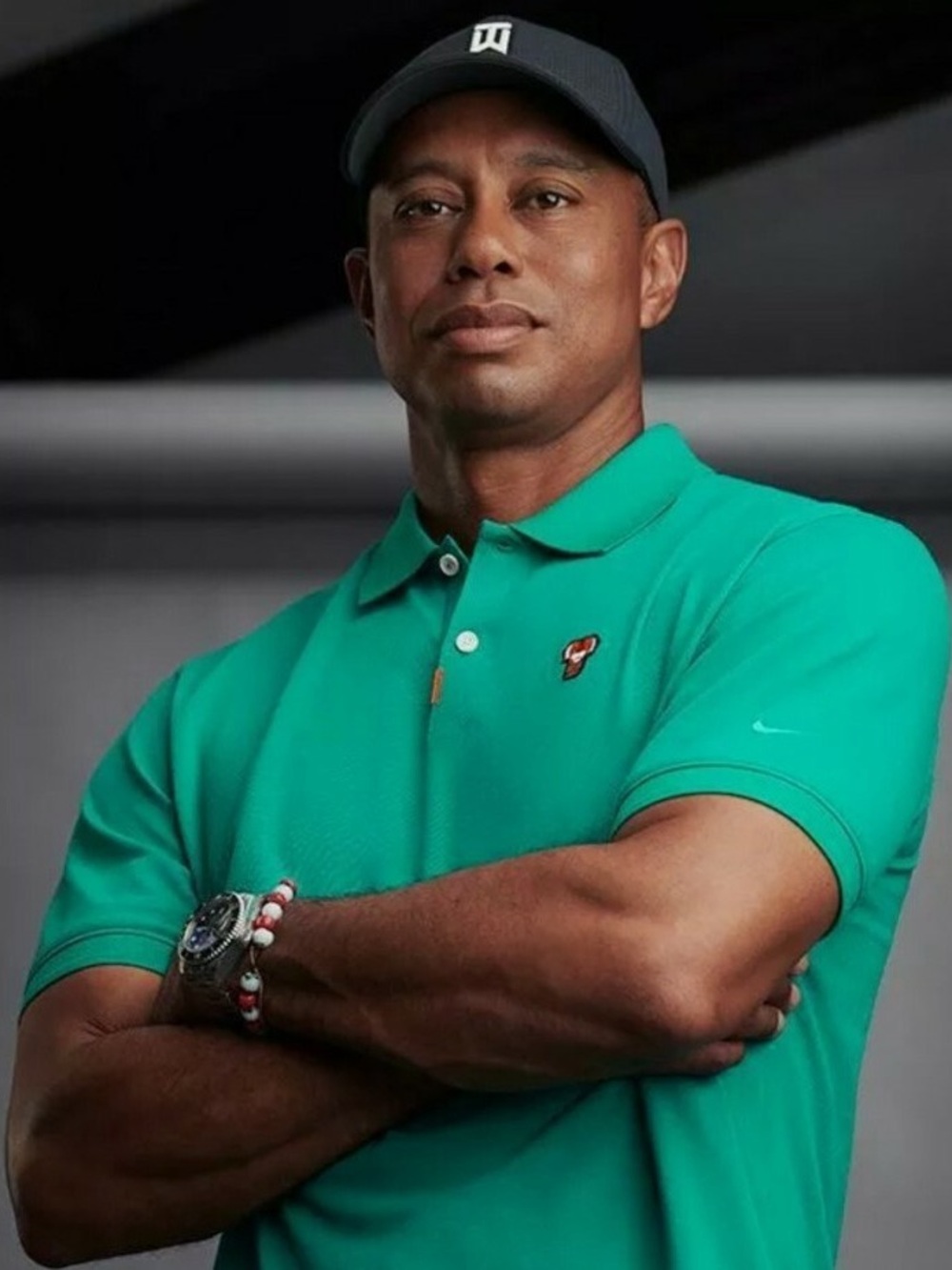Nike Golf Dri-Fit Tiger Woods Frank Polo Shirt Men L Teal Green Polo Tiger Patch